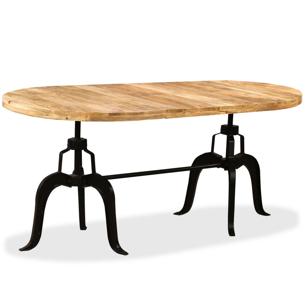 vidaXL Table de salle à manger Bois de manguier massif et acier 180 cm