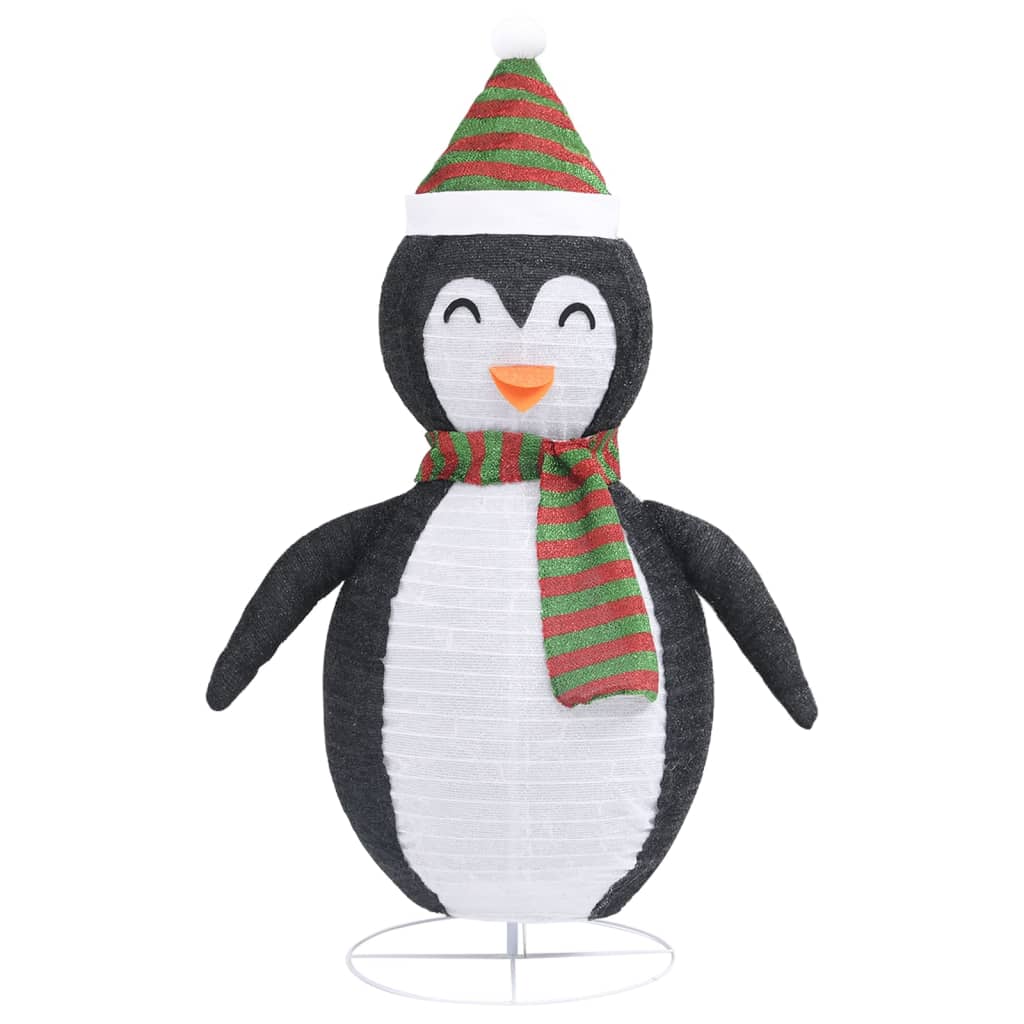 vidaXL Décoration de Noël pingouin à LED Tissu de luxe 60 cm