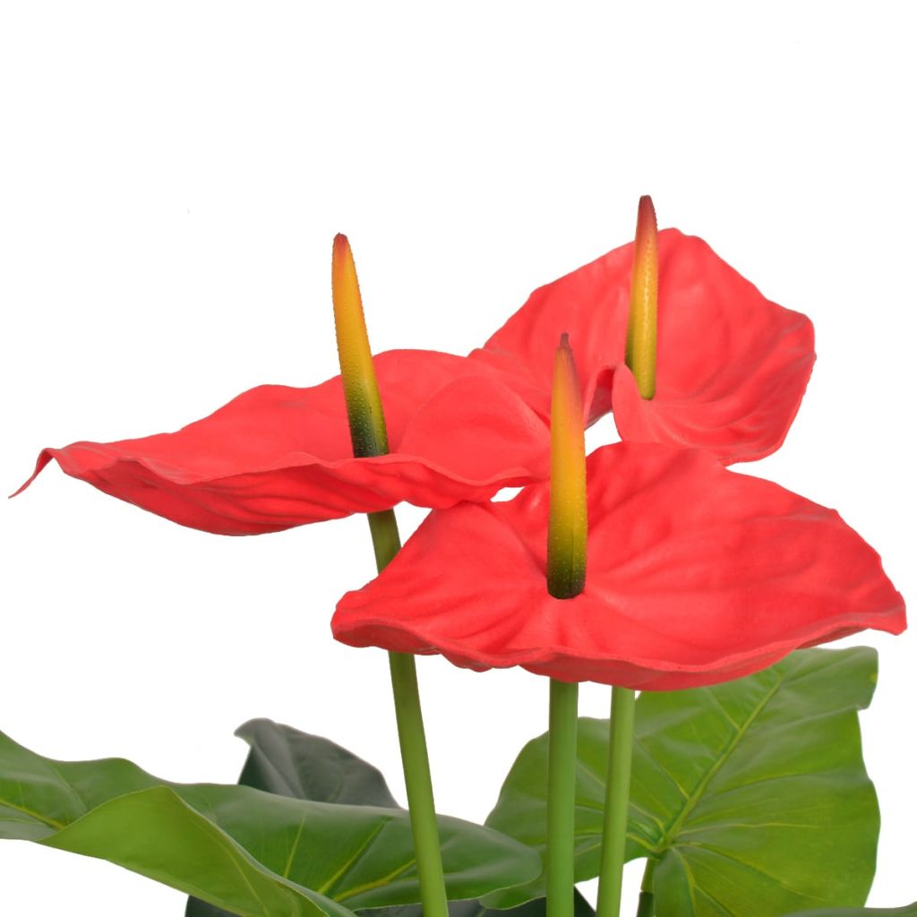 vidaXL Plante artificielle avec pot Anthurium 90 cm Rouge et Jaune