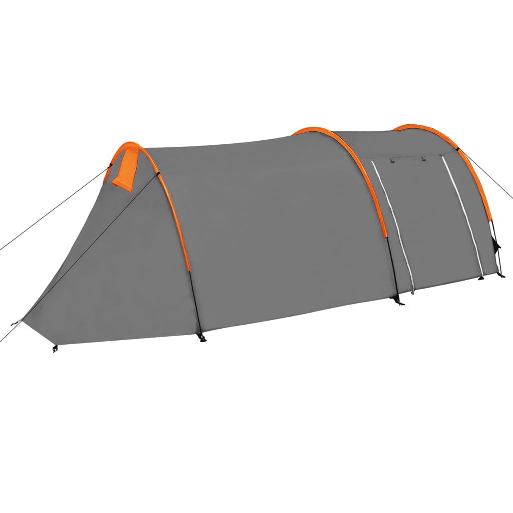 vidaXL Tente de camping 4 personnes Gris et orange