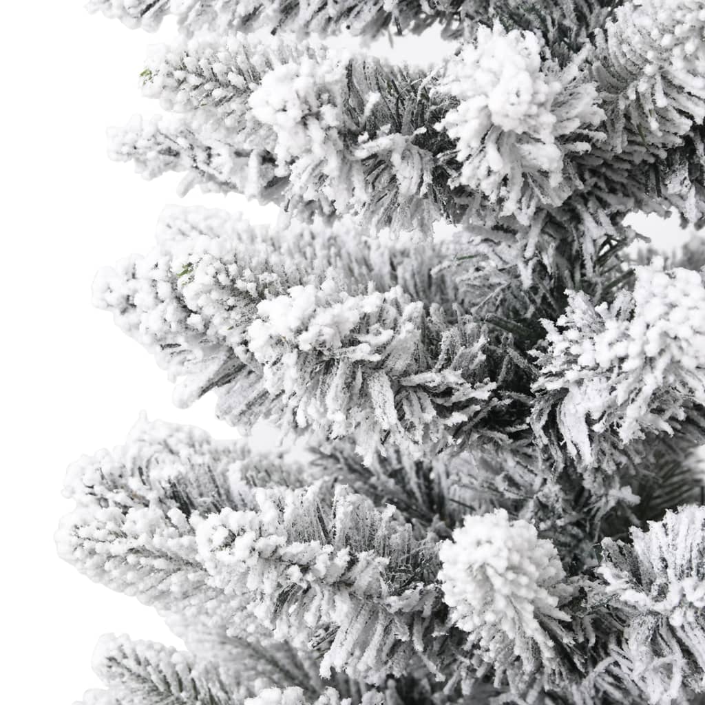 vidaXL Sapin de Noël artificiel mince avec neige floquée 180 cm PVC/PE