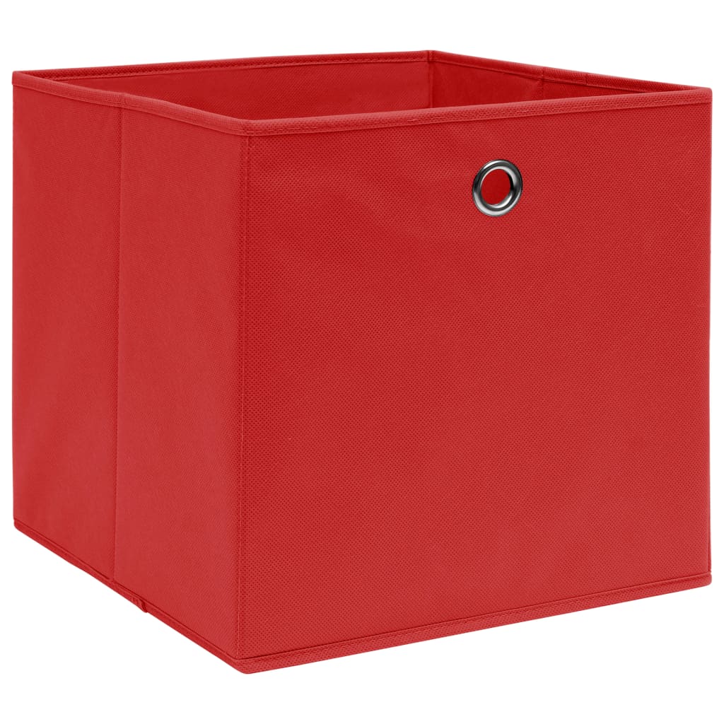 vidaXL Boîtes de rangement 10 pcs Rouge 32x32x32 cm Tissu