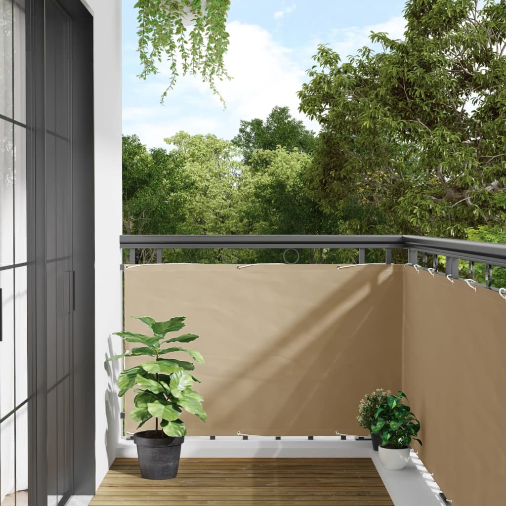 vidaXL Écran de balcon Beige 90x500 cm Tissu Oxford