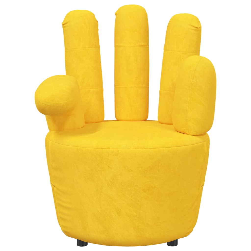 vidaXL Chaise en forme de main Jaune moutarde Velours