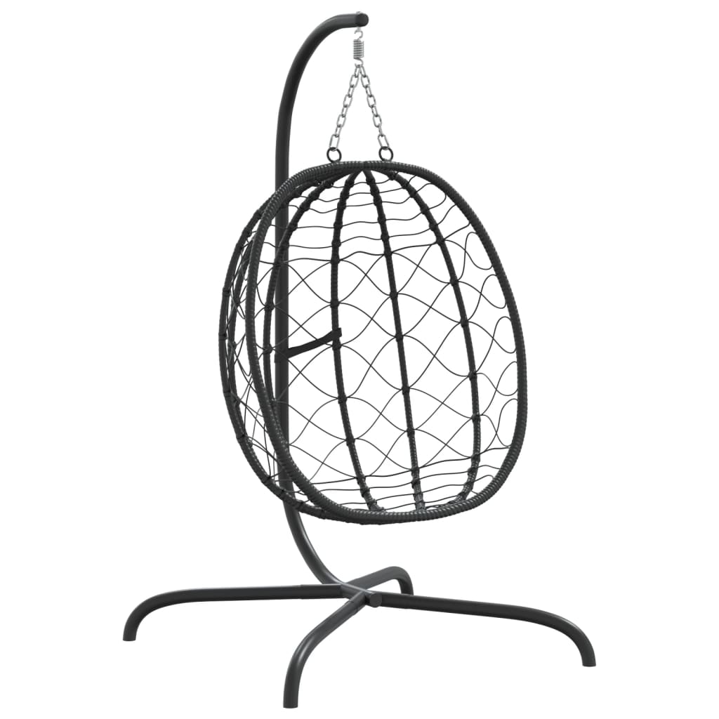 vidaXL Chaise suspendue en forme d'œuf avec coussin taupe