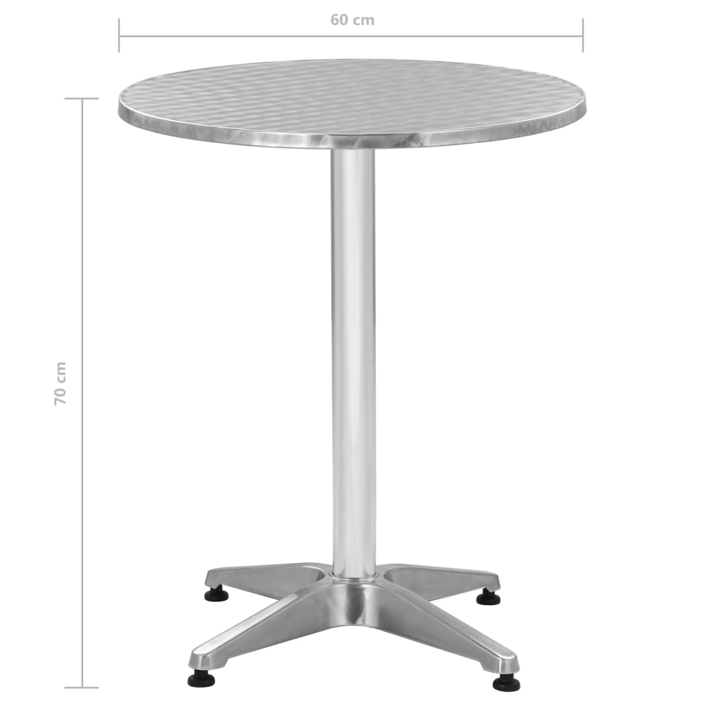 vidaXL Table de jardin Argenté 60x70 cm Aluminium