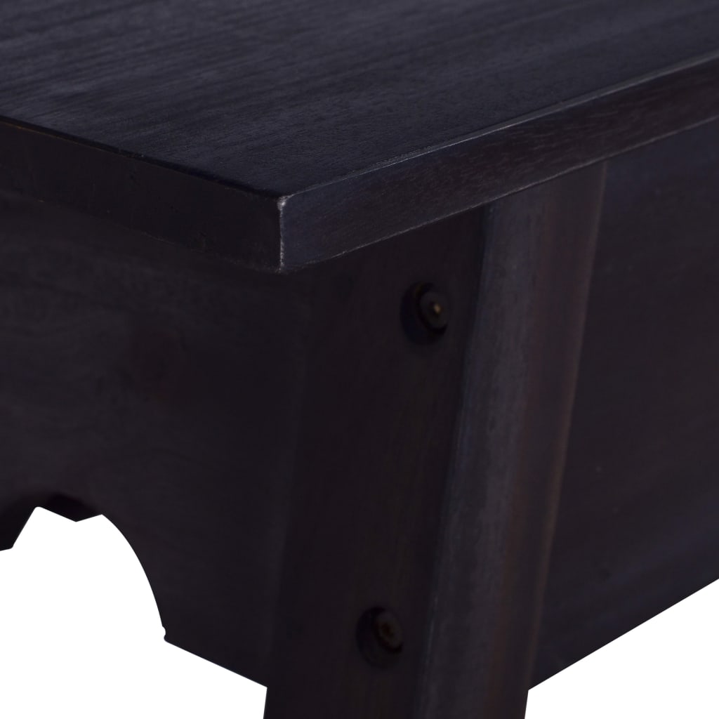 vidaXL Table console Noir 120x30x75 cm Bois d'acajou massif