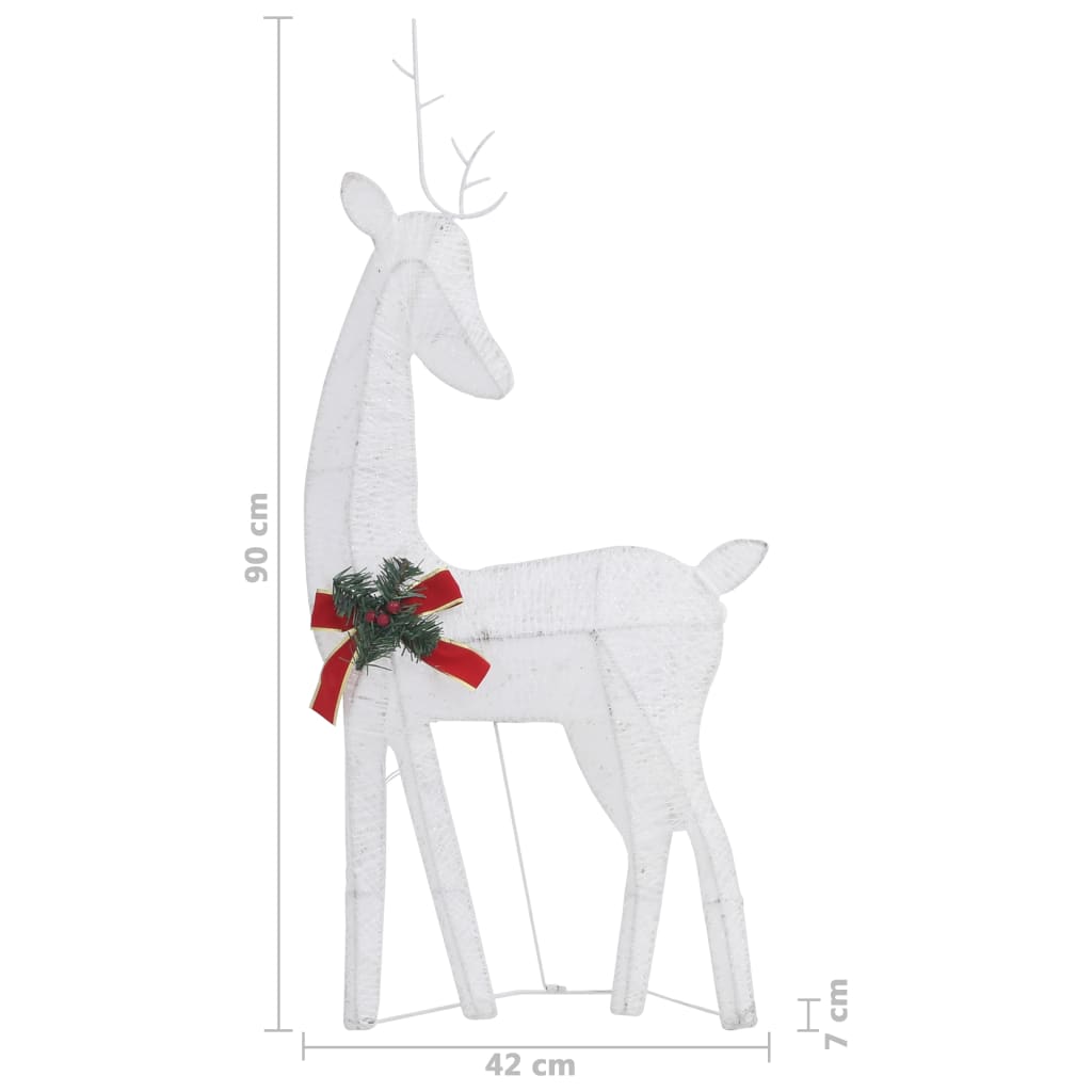 vidaXL Famille de rennes de Noël 270x7x90 cm Blanc Blanc froid Maille