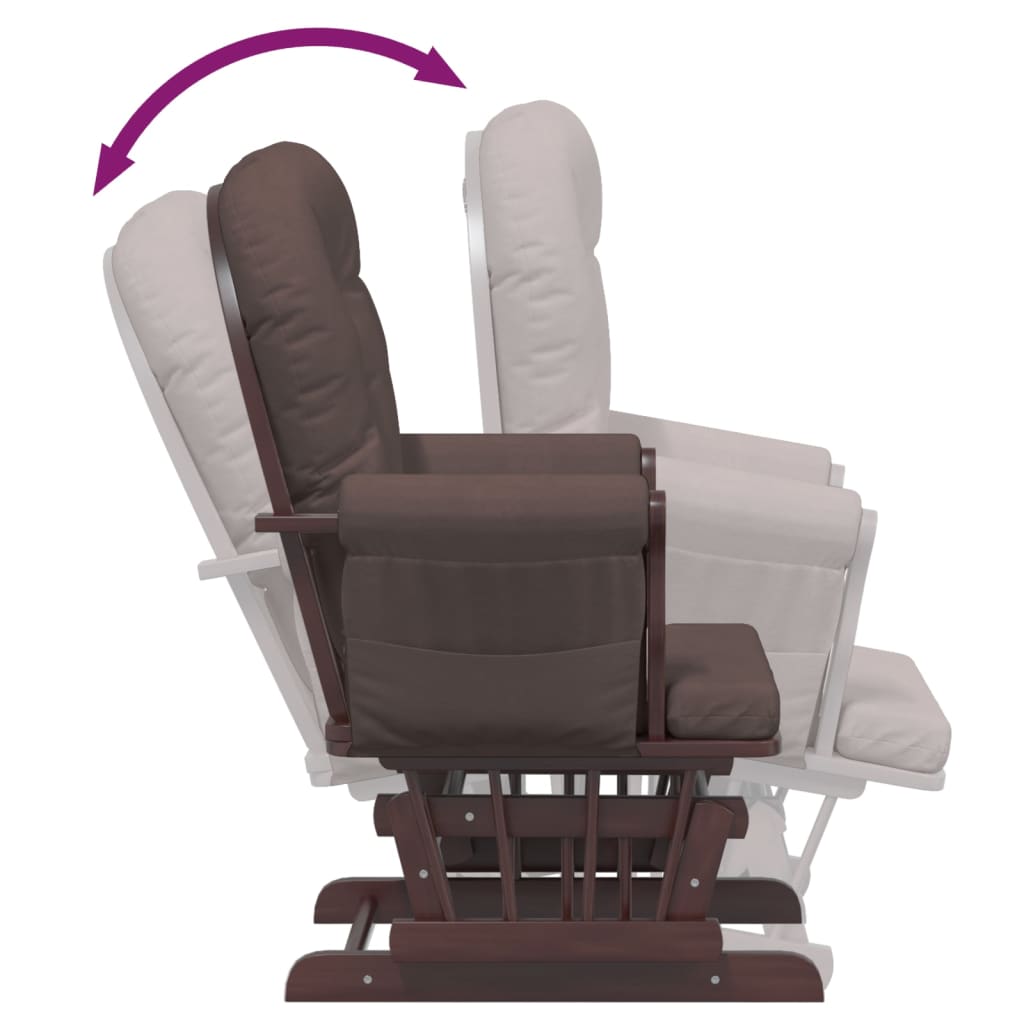 vidaXL Chaise berçante avec repose-pied Marron Tissu