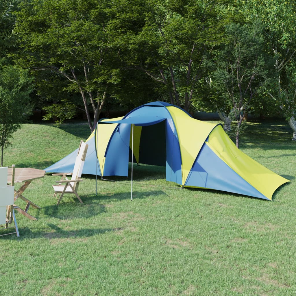 vidaXL Tente de camping pour 6 personnes bleu et jaune