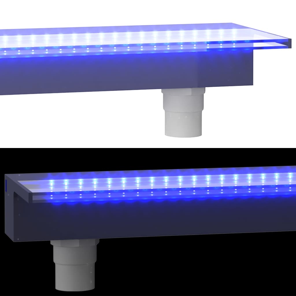 vidaXL Déversoir pour cascade avec LED RVB Acrylique 108 cm