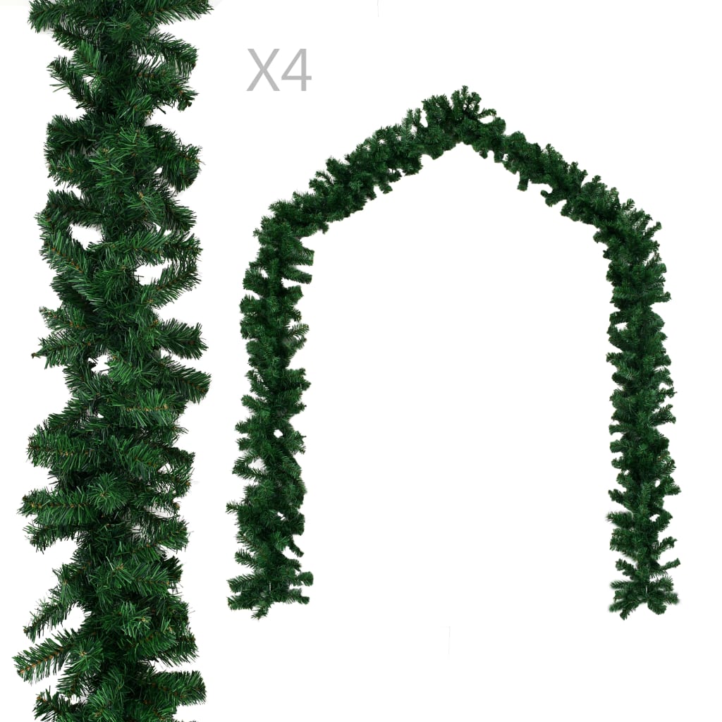 vidaXL Guirlandes de Noël 4 pcs Vert 270 cm PVC