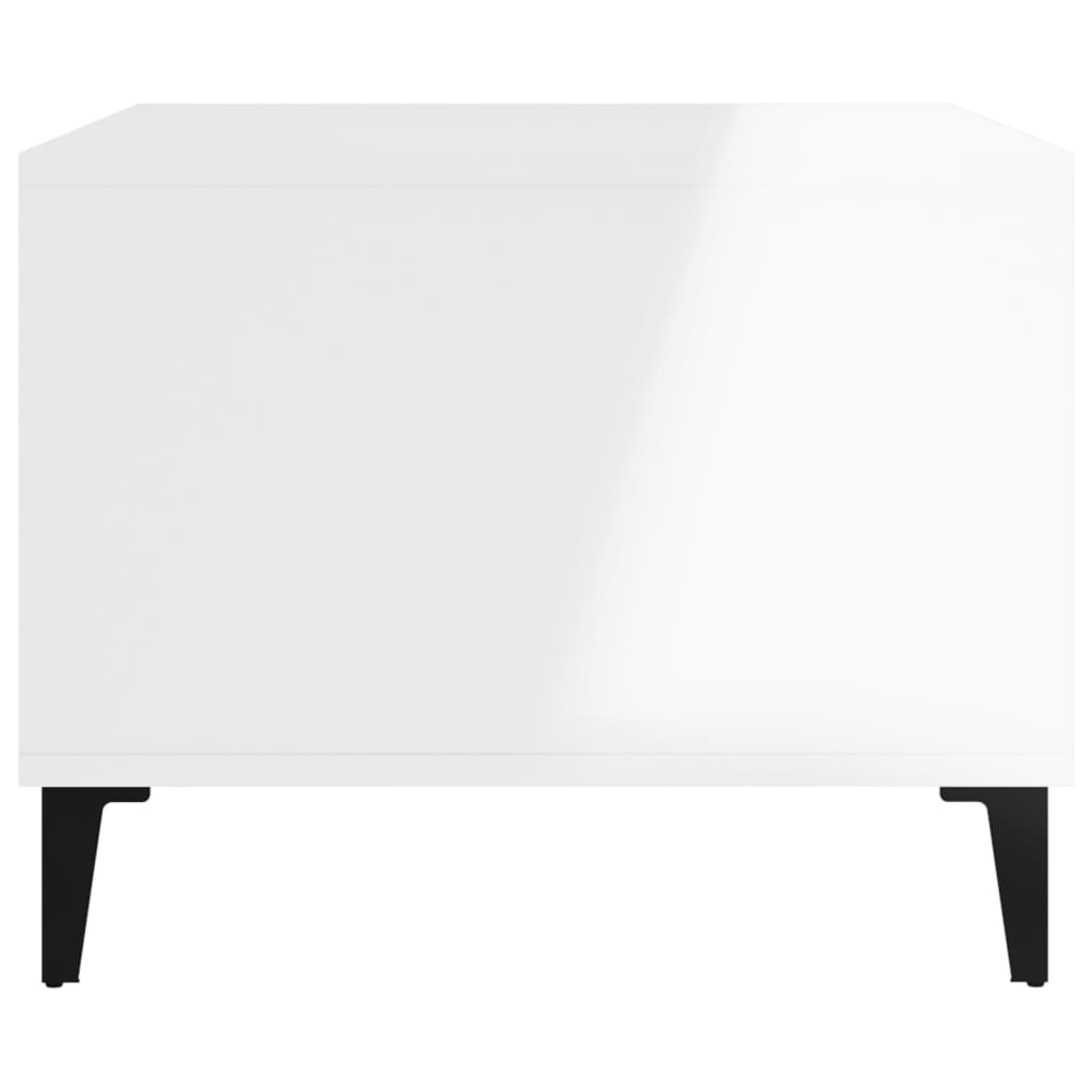 vidaXL Table basse Blanc brillant 60x50x40 cm Bois d'ingénierie