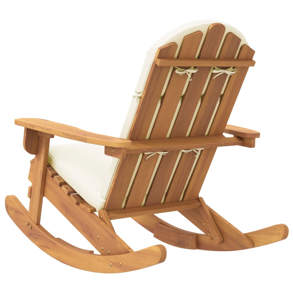 vidaXL Chaise à bascule Adirondack avec coussins bois massif d'acacia