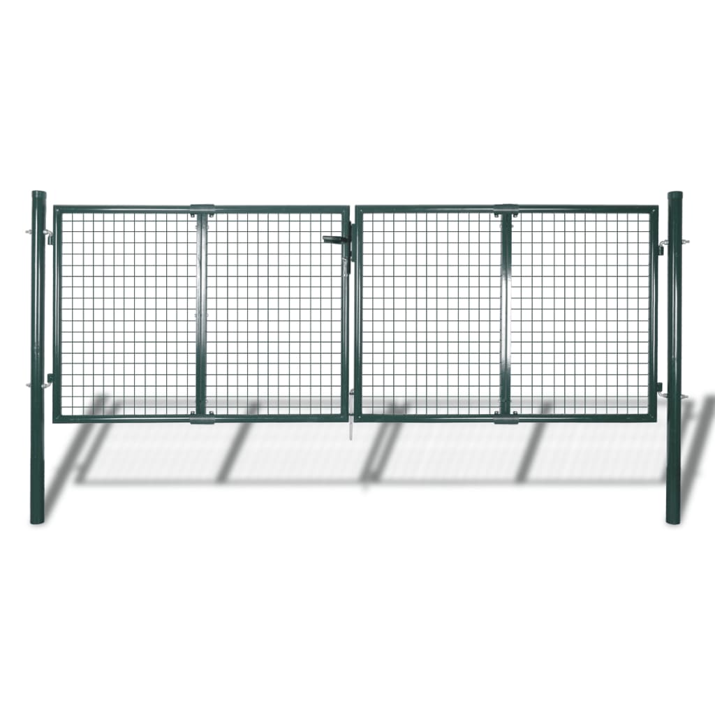 vidaXL Portail de clôture Acier 306x175 cm Vert