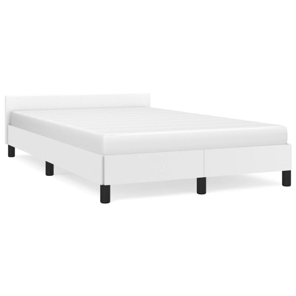 vidaXL Cadre de lit avec tête de lit blanc 120x190 cm similicuir