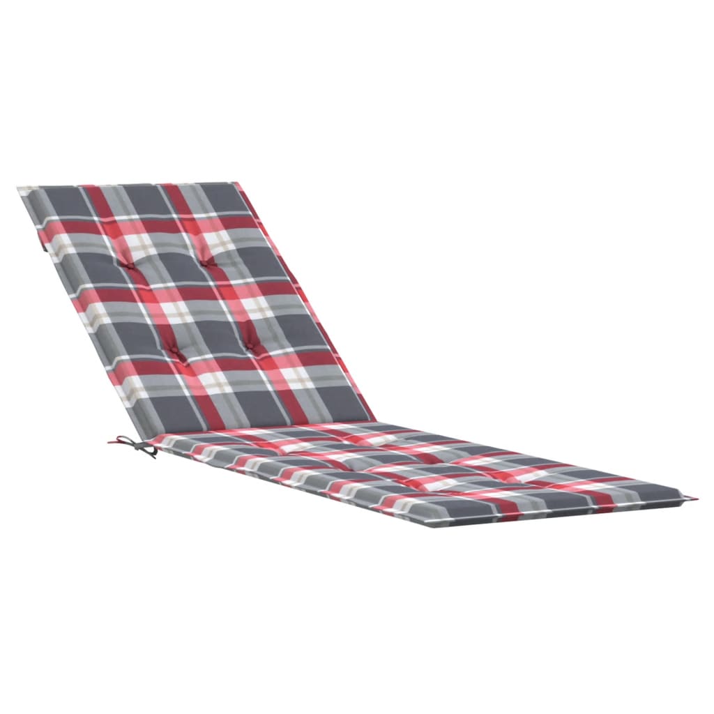 vidaXL Coussin de chaise de terrasse carreaux rouge (75+105)x50x3 cm