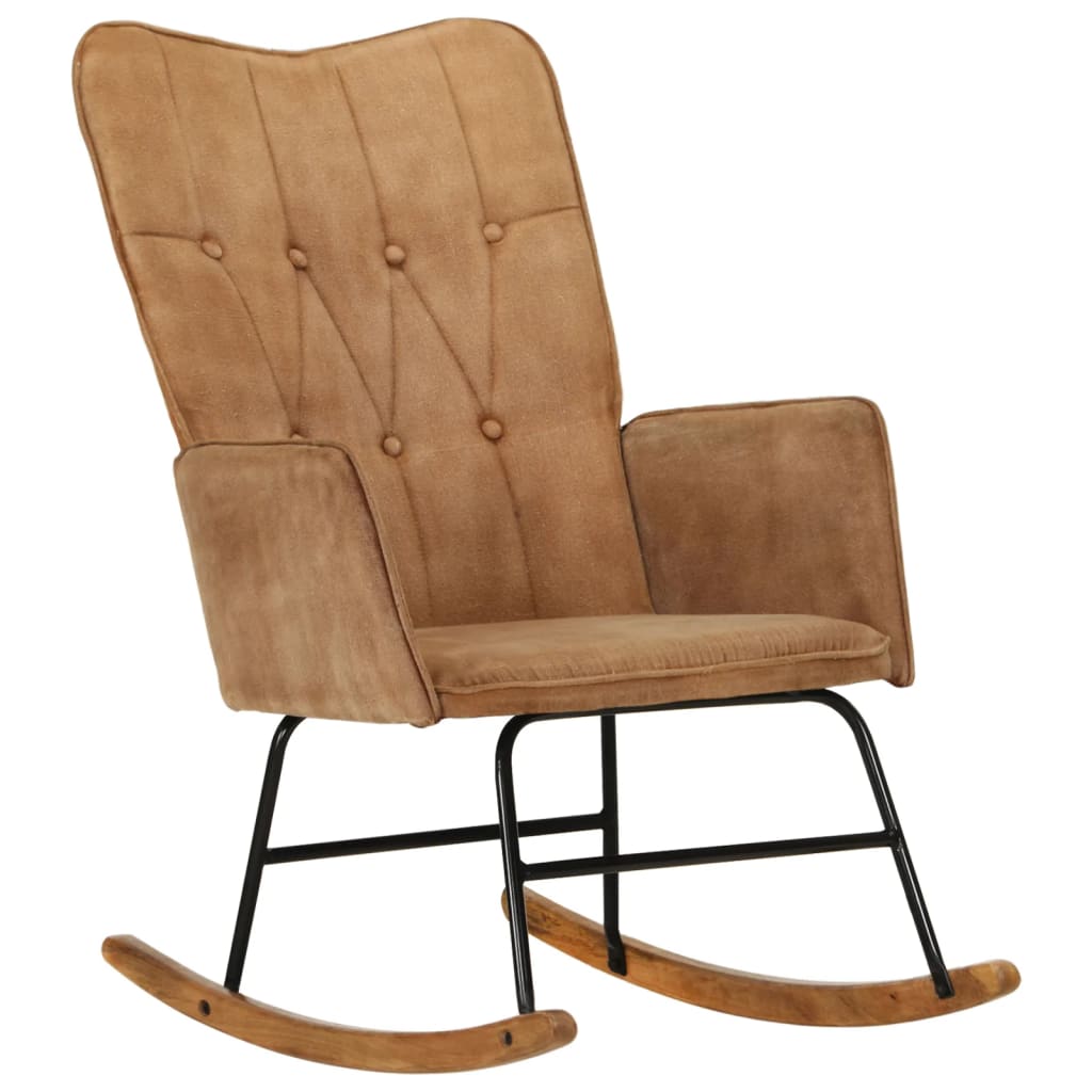 vidaXL Chaise à bascule marron vintage toile