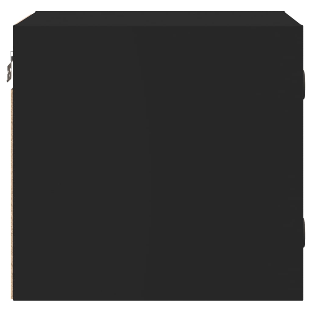 vidaXL Table de chevet avec porte en verre noir 35x37x35 cm