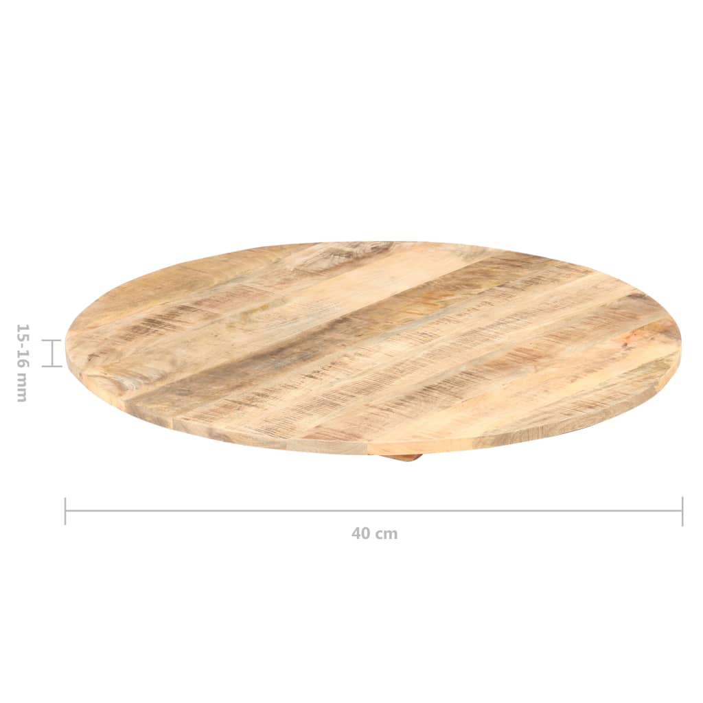 vidaXL Dessus de table Bois de manguier solide Rond 15-16 mm 40 cm