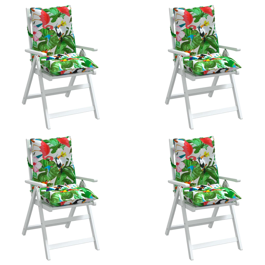 vidaXL Coussins de chaise à dossier bas lot de 4 multicolore
