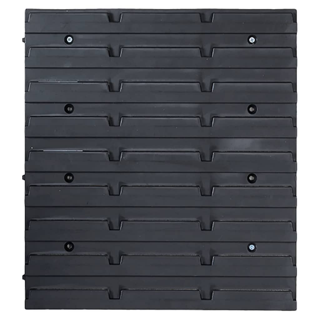 vidaXL Kit de bacs de stockage et panneaux muraux 34 pcs Rouge et noir