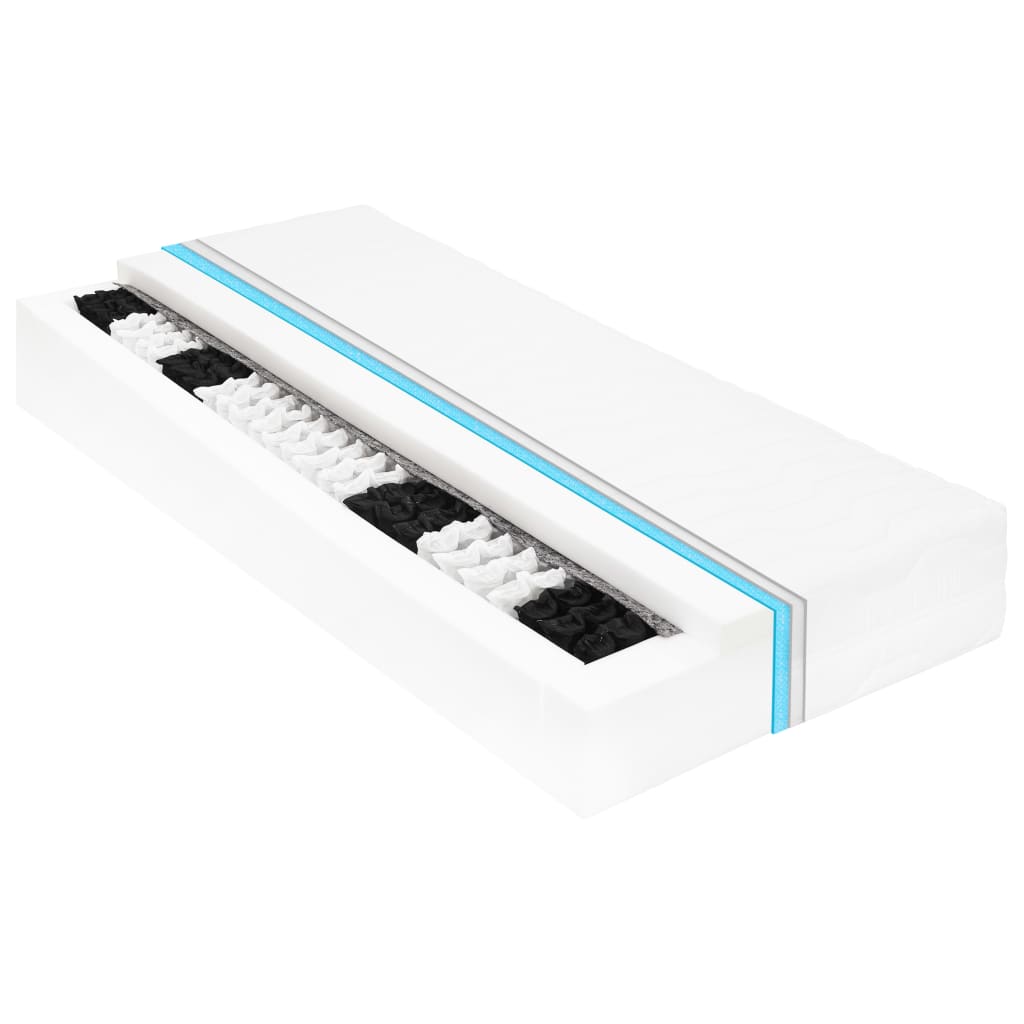 vidaXL Lit avec matelas et éclairage USB Gris clair Tissu 90x200 cm