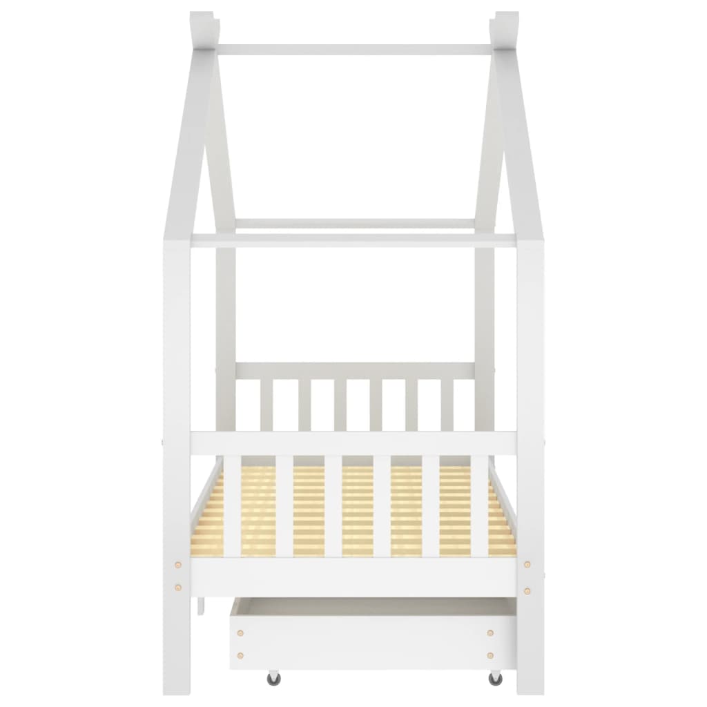 vidaXL Cadre de lit enfant avec tiroirs blanc pin massif 90x200 cm