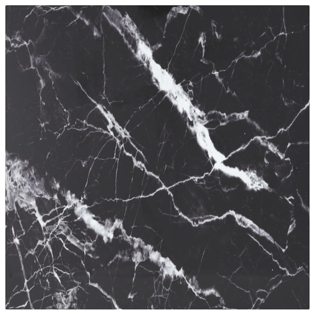 vidaXL Dessus de table noir 60x60 cm 6 mm verre trempé design marbre