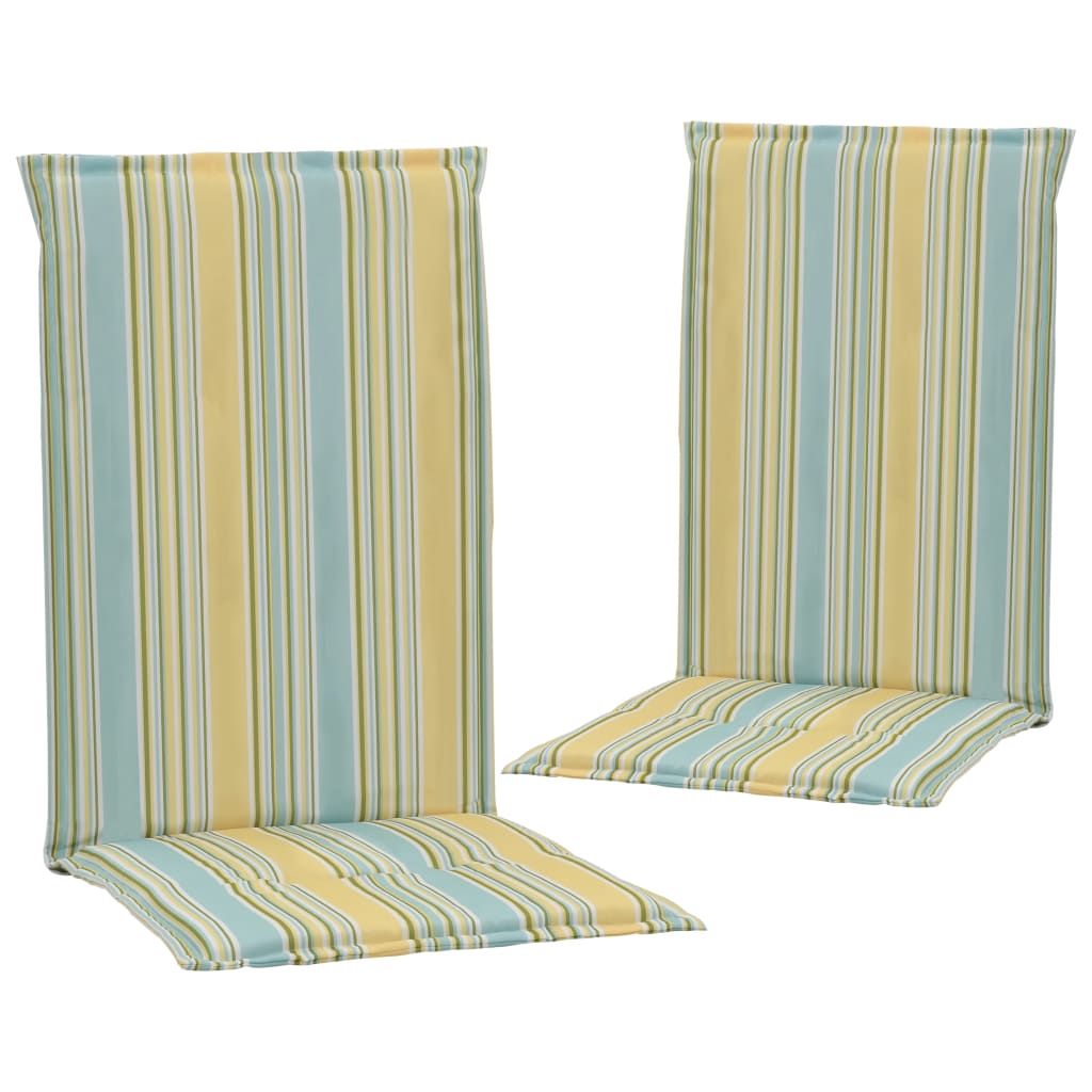 vidaXL Coussins de chaise de jardin 2 pcs Multicolore 120x50x3 cm