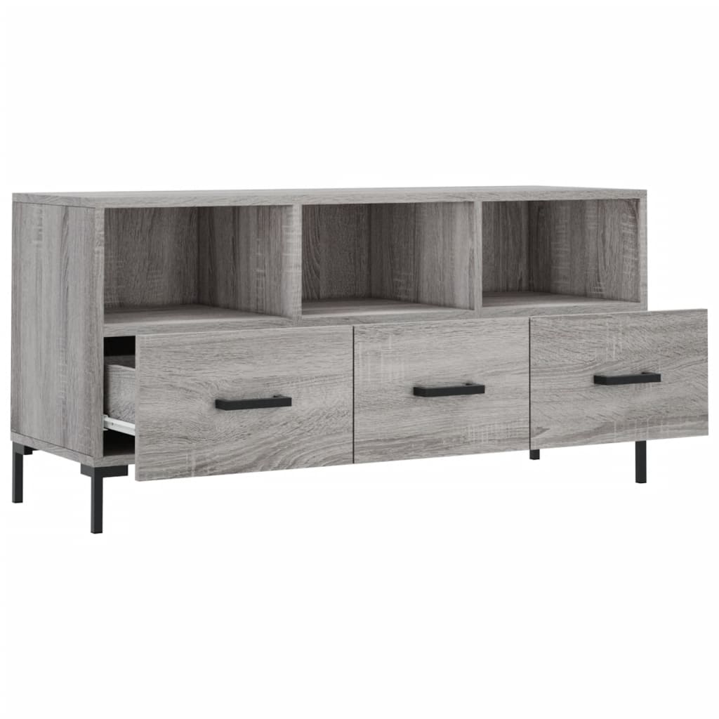 vidaXL Meuble TV sonoma gris 102x36x50 cm bois d'ingénierie