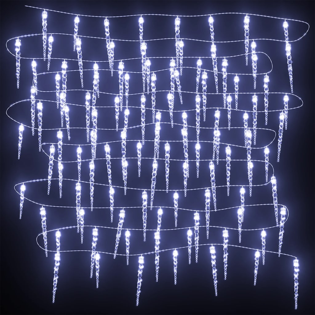 vidaXL Guirlande lumineuse à glaçons de Noël 40 pcs Blanc Acrylique