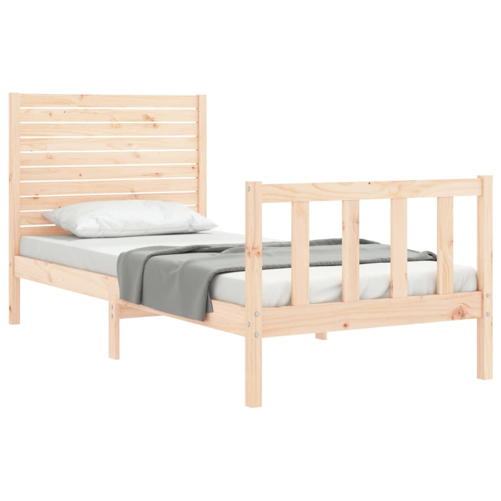vidaXL Cadre de lit avec tête de lit petit simple bois massif