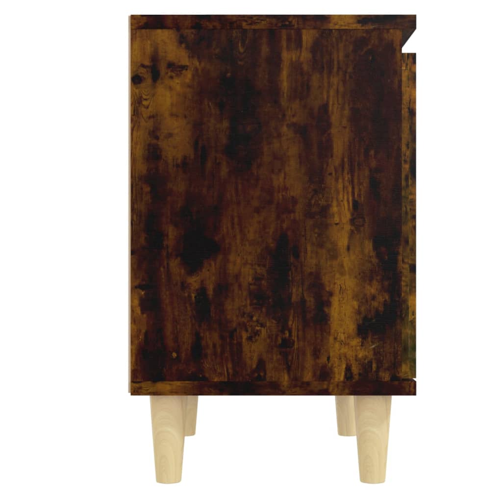vidaXL Tables de chevet et pieds en bois 2 pcs Chêne fumé 40x30x50 cm
