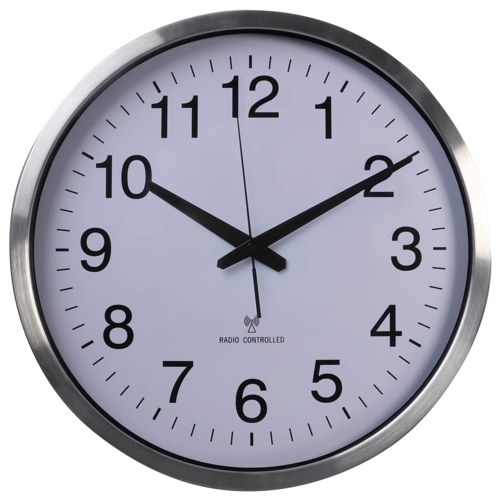 Perel Horloge murale 50 cm Blanc et argenté