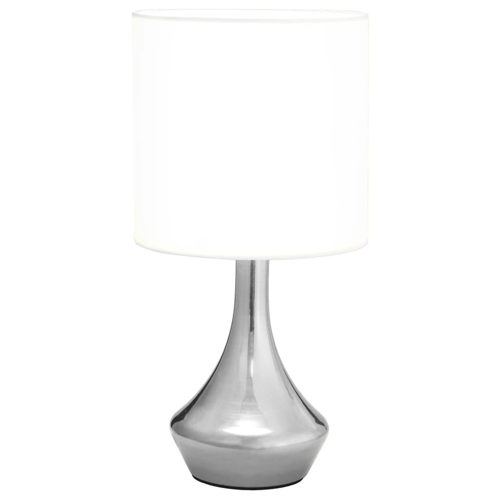 vidaXL Lampes de table 2 pcs Bouton tactile Blanc E14
