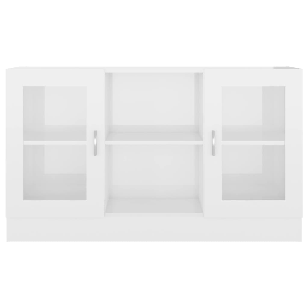 vidaXL Armoire à vitrine Blanc brillant 120x30,5x70 cm Aggloméré