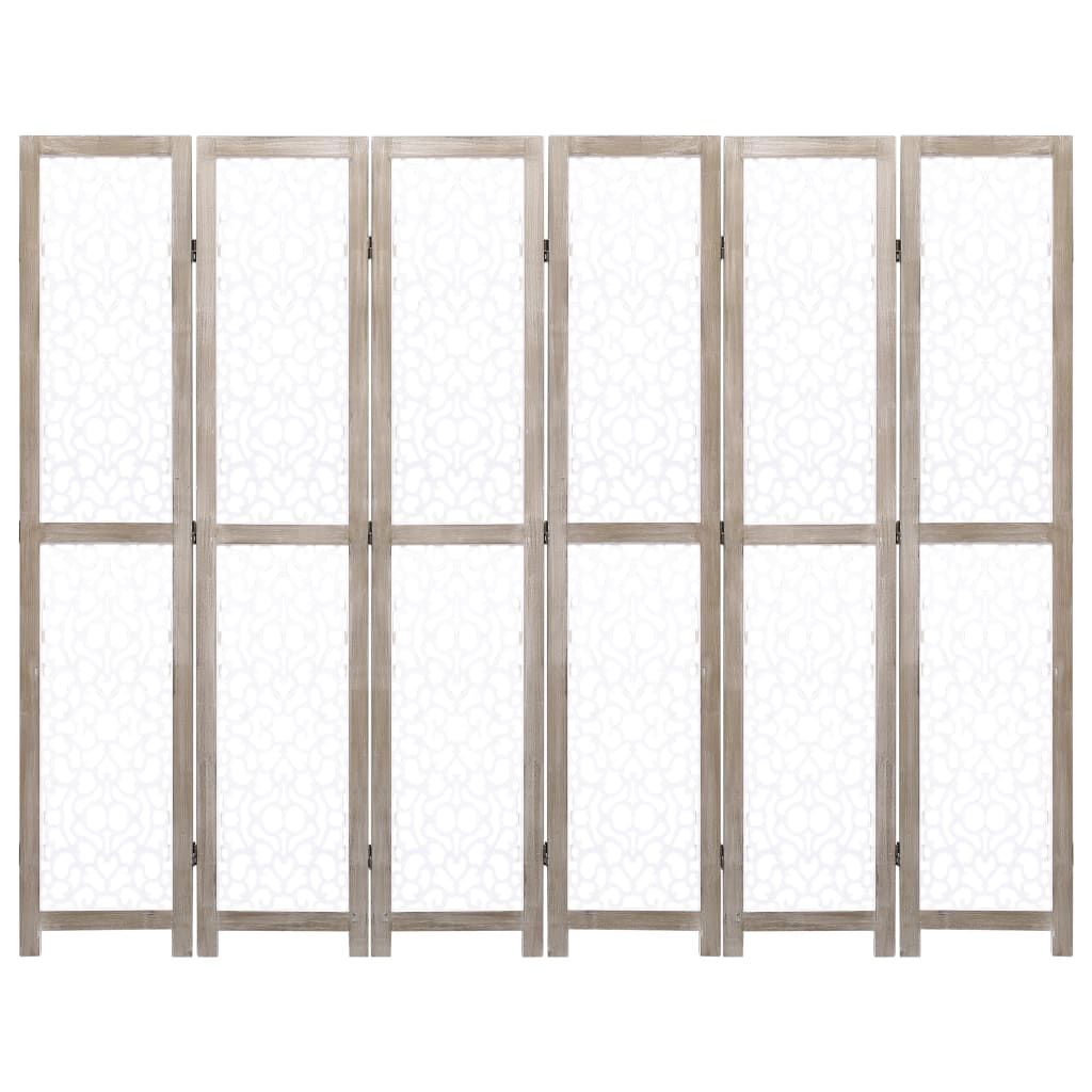 vidaXL Cloison de séparation 6 panneaux Blanc 210x165 cm Bois solide