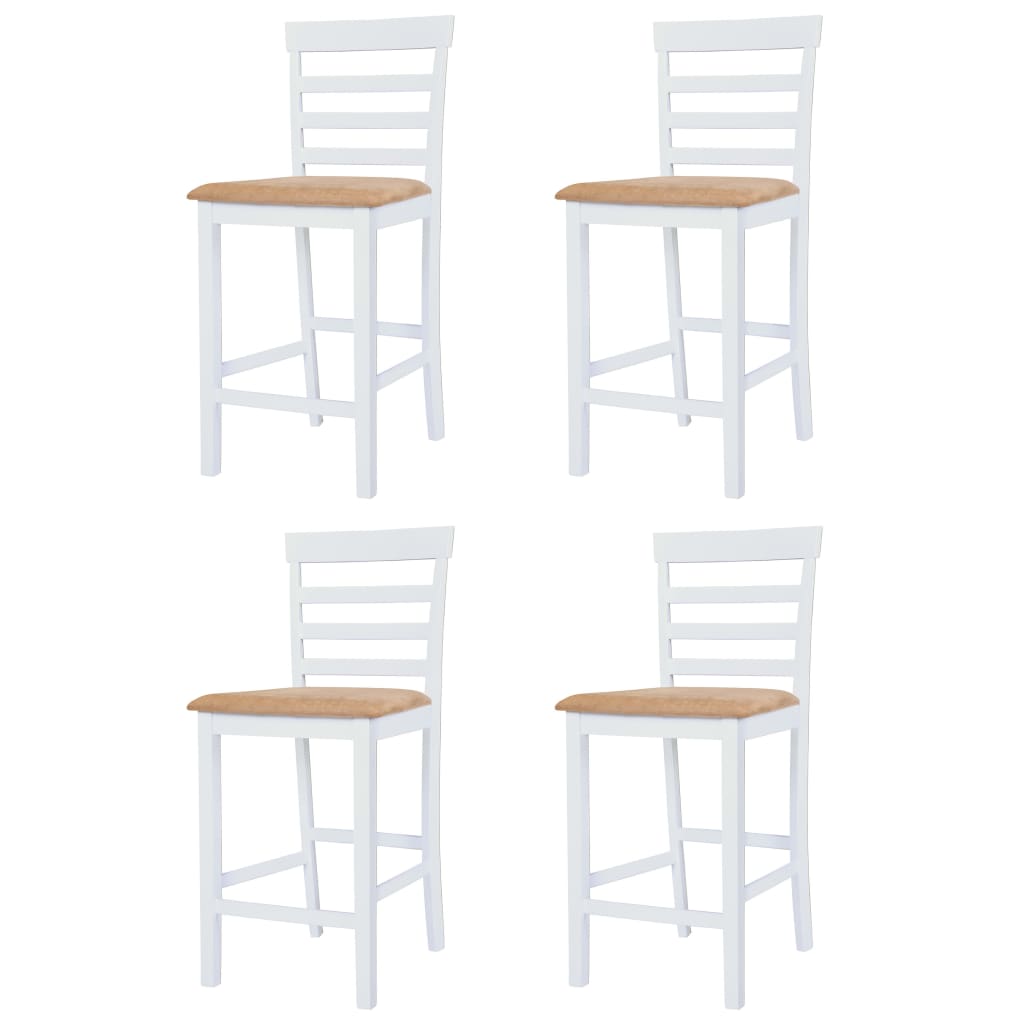 vidaXL Table et chaises de bar 5 pcs Bois massif Marron et blanc