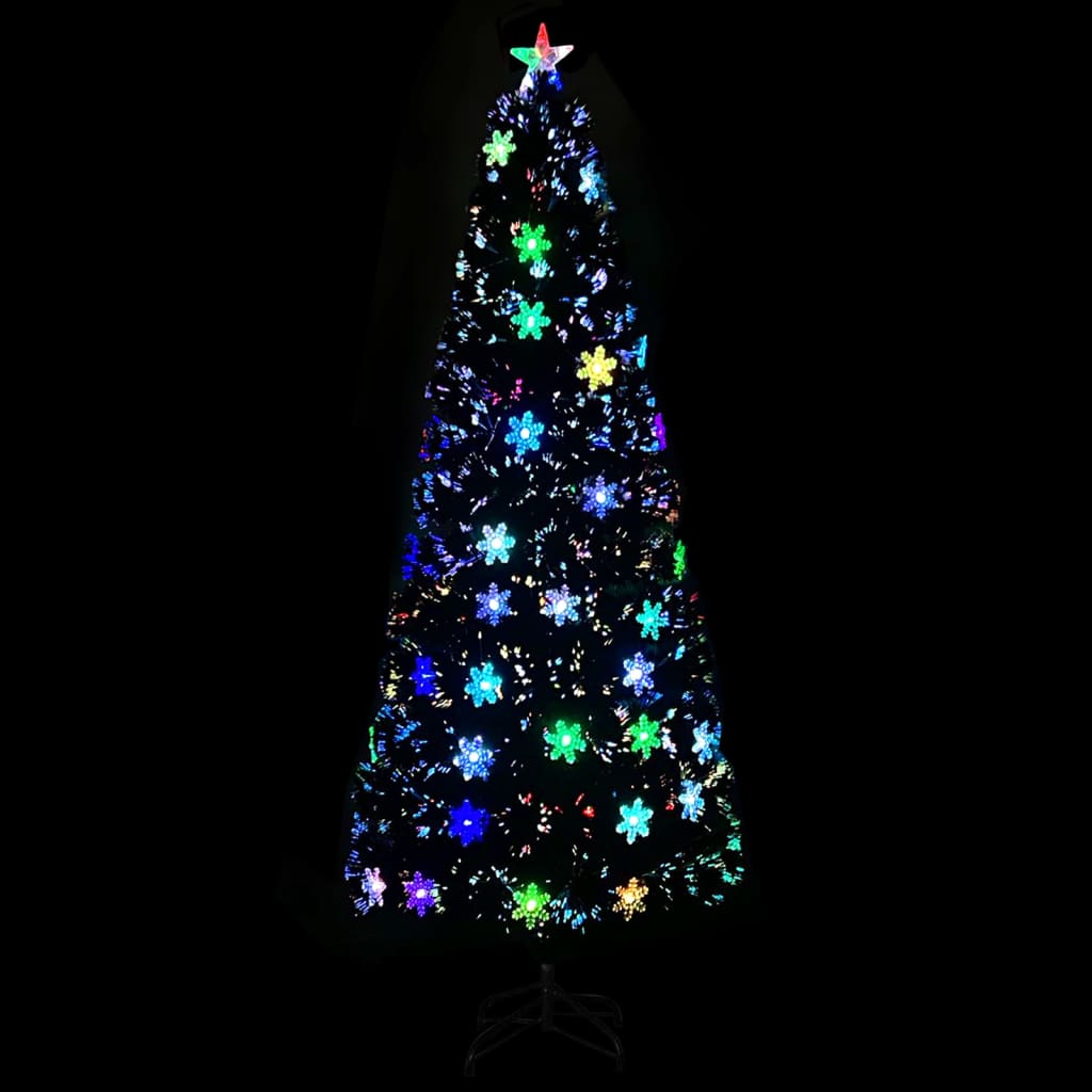 vidaXL Sapin de Noël et flocons de neige LED Noir 240 cm Fibre optique