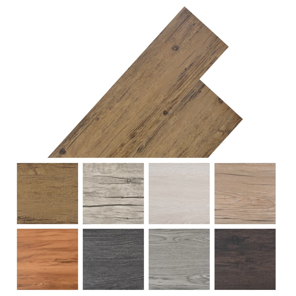 vidaXL Planches de plancher PVC Non auto-adhésif 4,46 m² Marron noyer