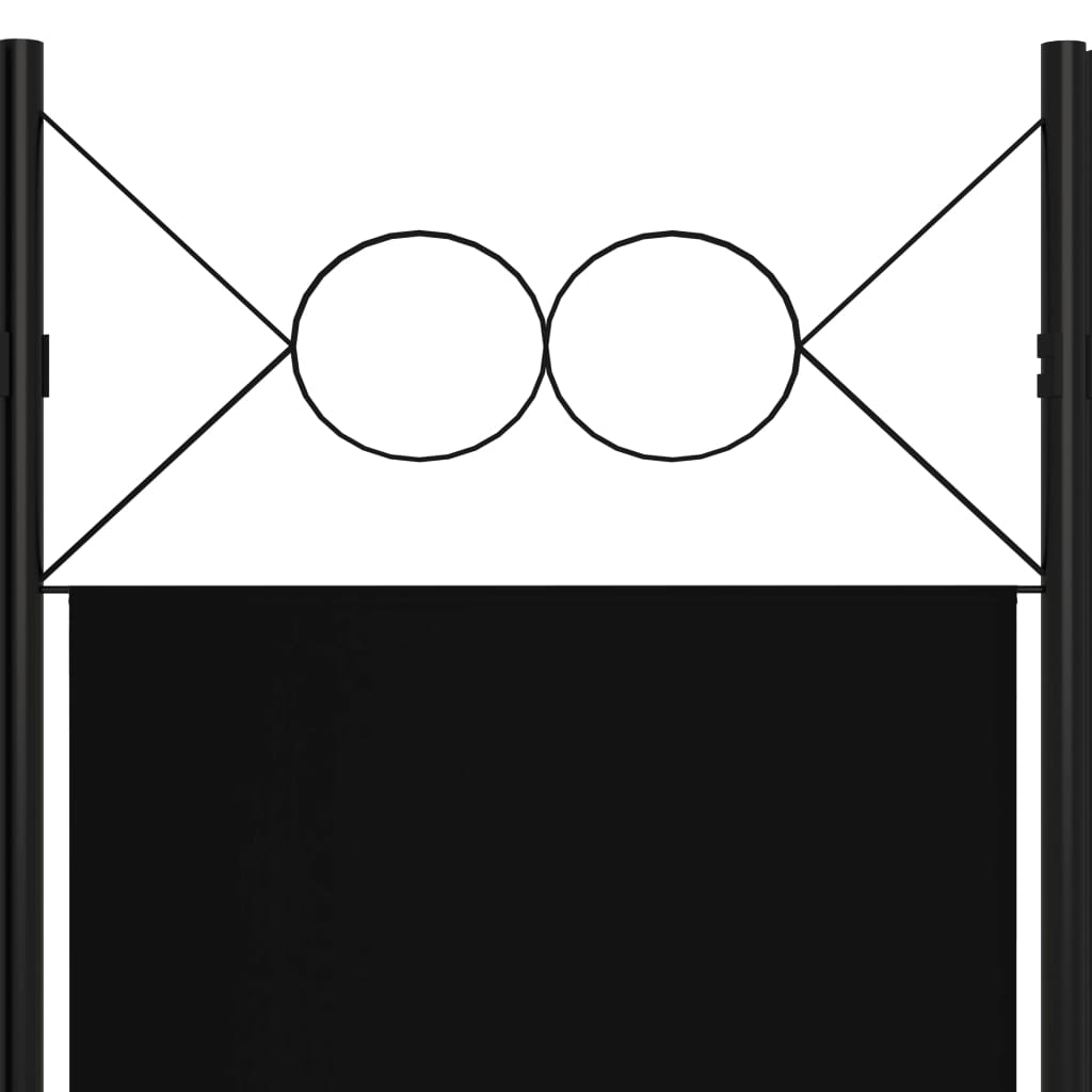 vidaXL Cloison de séparation 6 panneaux Noir 240x180 cm