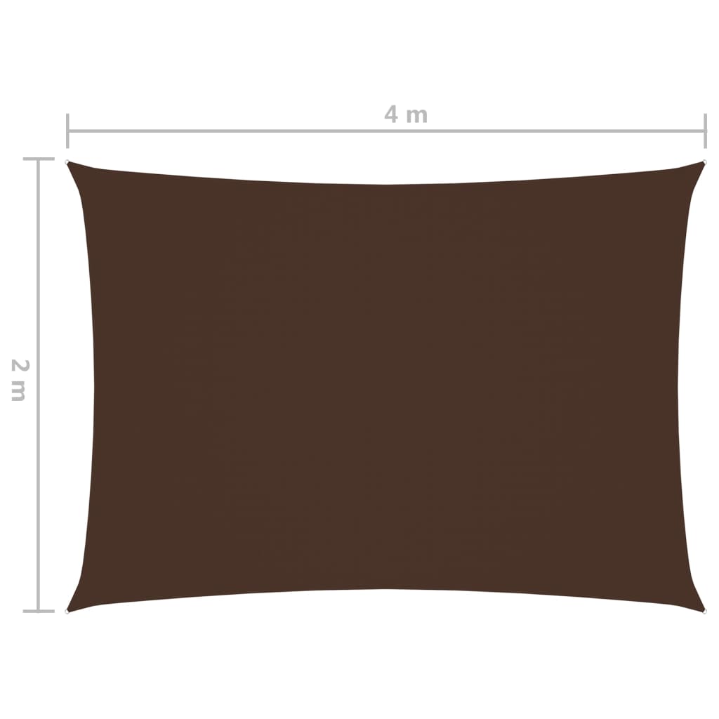 vidaXL Voile de parasol Tissu Oxford rectangulaire 2x4 m marron
