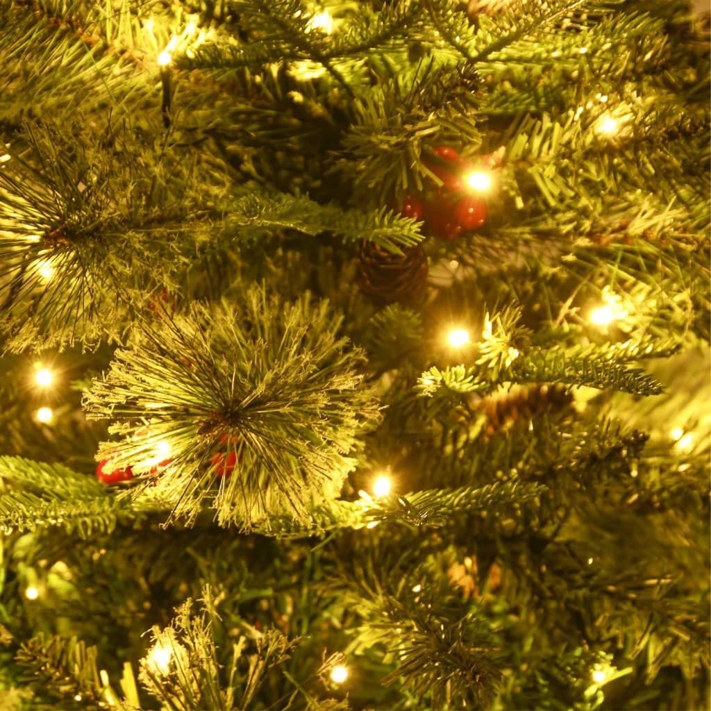 vidaXL Sapin de Noël pré-éclairé et pommes de pin vert 150cm PVC et PE