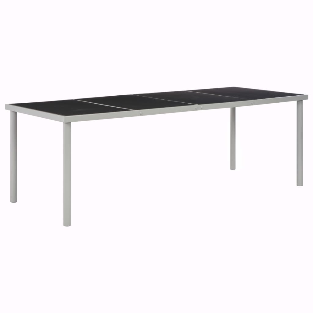 vidaXL Table de jardin Noir 220x90x74,5 cm Acier