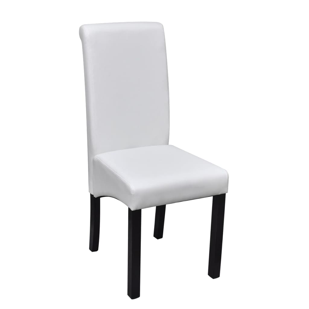 vidaXL Chaises à manger lot de 4 blanc similicuir