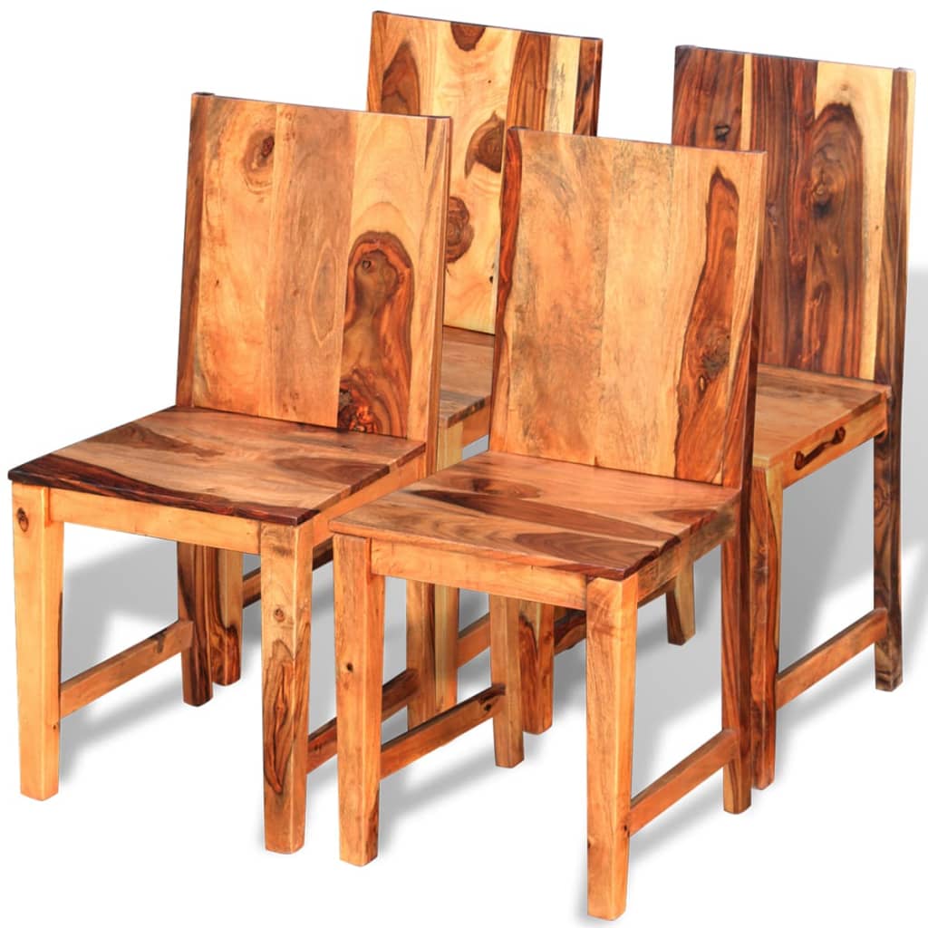 vidaXL Chaise à manger lot de 4 bois massif de sesham