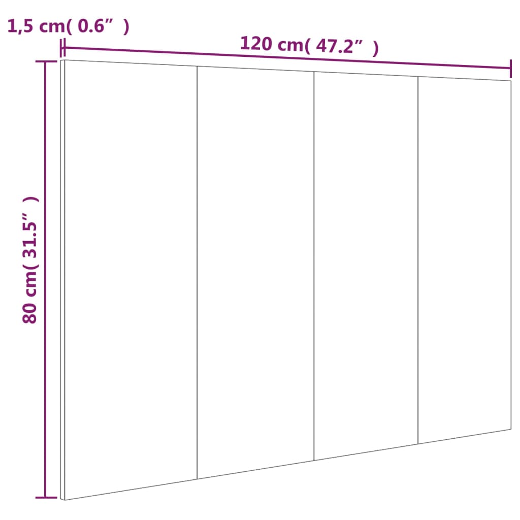vidaXL Tête de lit Gris béton 120x1,5x80 cm Bois d'ingénierie