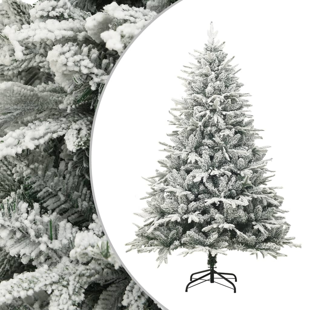 vidaXL Sapin de Noël artificiel à flocons de neige Vert 150 cm PVC/PE