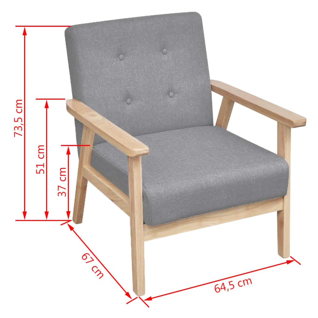 vidaXL Ensemble de canapés 2 pcs Tissu Gris clair